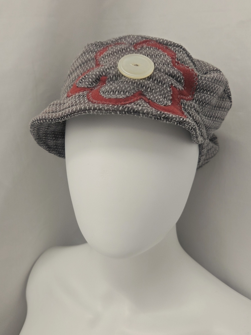 Gorpcore Granola Girl Knit Visor Hat HJ's Hats Colorado Handmade Floral Beanie